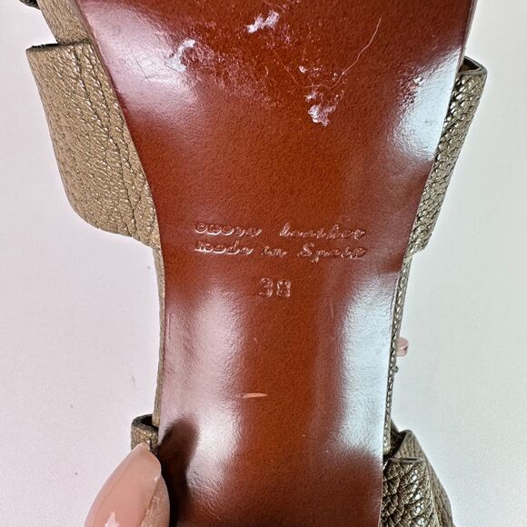 Chie Mihara Xeroco Brown Leather Sandals Heels Womens Size 7.5 US/38 EU - Picture 10 of 11